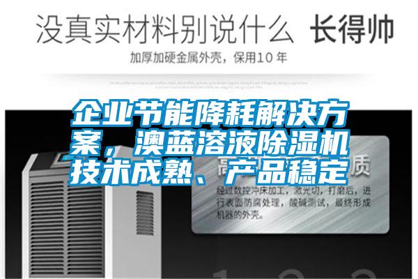 企業節能降耗解決方案，澳藍溶液除濕機技術成熟、產品穩定