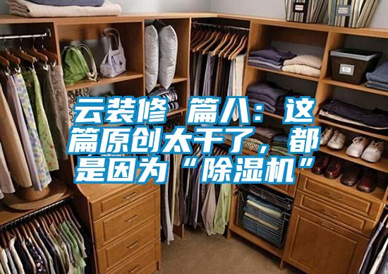 云裝修 篇八：這篇原創(chuàng)太干了，都是因為“除濕機”