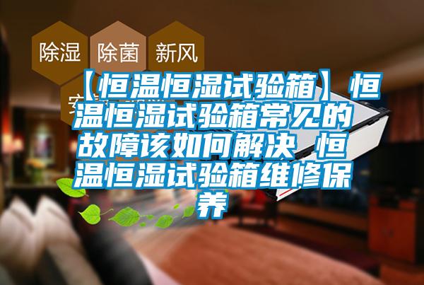 【恒溫恒濕試驗箱】恒溫恒濕試驗箱常見的故障該如何解決 恒溫恒濕試驗箱維修保養