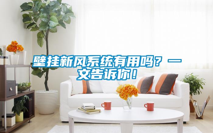 壁掛新風系統有用嗎？一文告訴你！