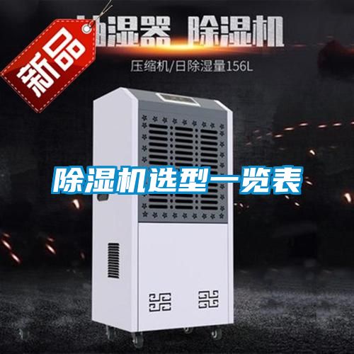 除濕機(jī)選型一覽表