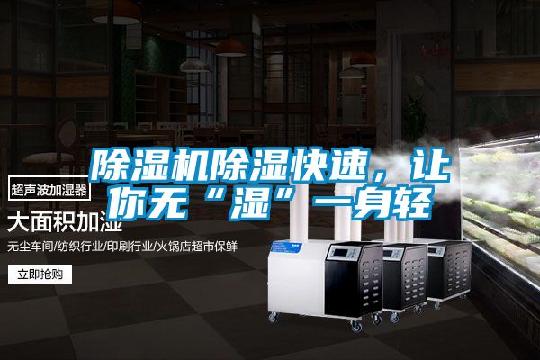 除濕機除濕快速,讓你無“濕”一身輕