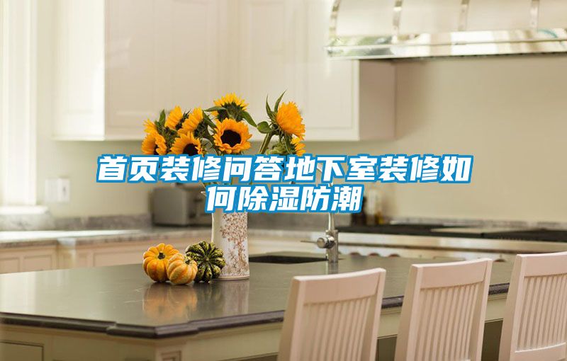 首頁裝修問答地下室裝修如何除濕防潮
